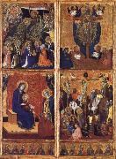 Barnaba Da Modena THe Coronation of the Virgin ,the trinity,the tirgin and child,the Crucifixion oil painting reproduction